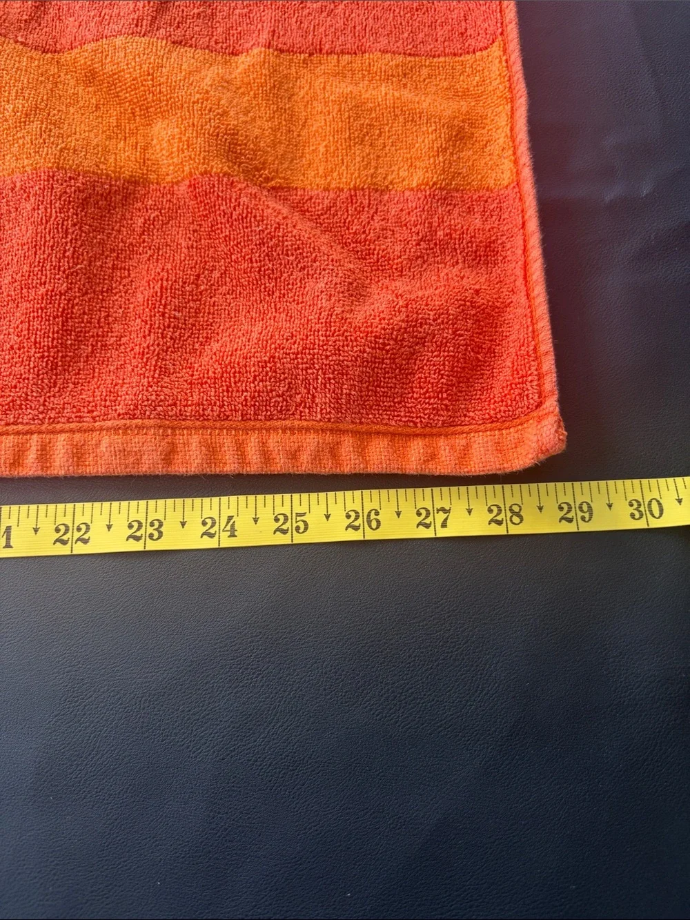 Lacoste Orange Stripe Crocodile Logo Cotton Bath Towel 30x52